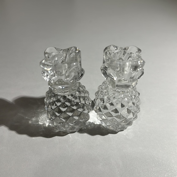 Unique Williams - Sonoma Glass Pineapple Candle Holders Set of 2 - Picture 4 of 8